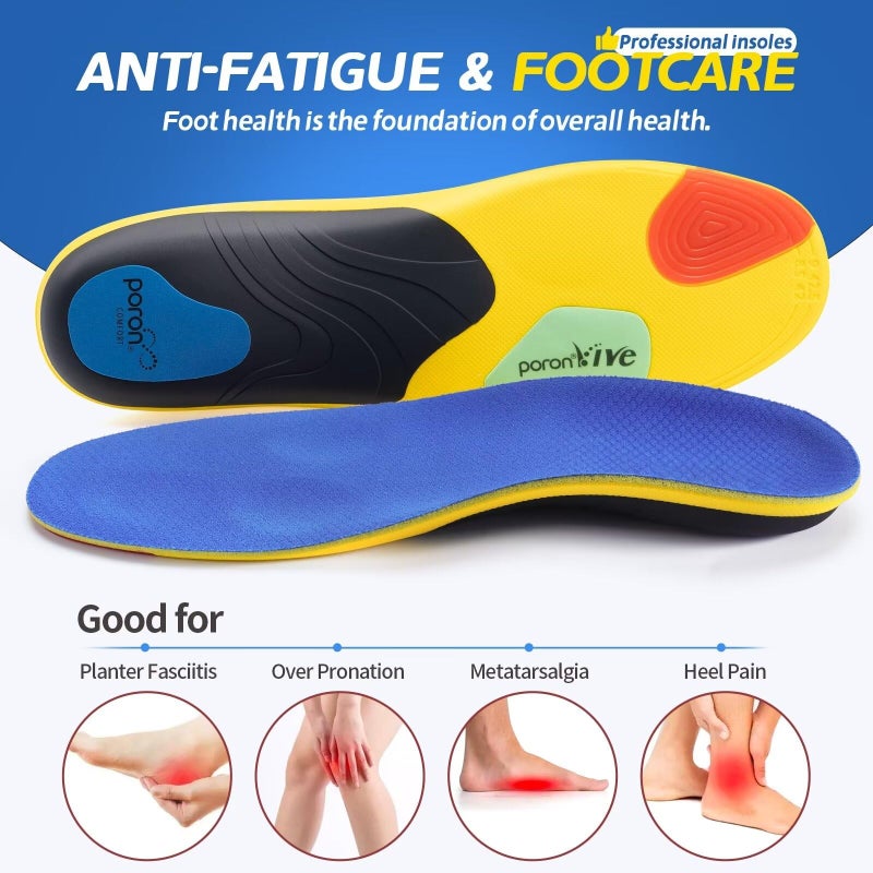 TANSTC Plantar Fasciitis Insoles Heavy Duty Arch Support Insoles Men Flat Feet Orthotic Shoe Inserts for Women Foot Heel Pain Relieve Shock Absorption Sport Inserts Work Boot Shoe Insoles L - Image 4
